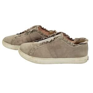 Kate Spade Lance‎ Gray Suede Leather Ruffles Coquette Slip On Sneakers Shoes